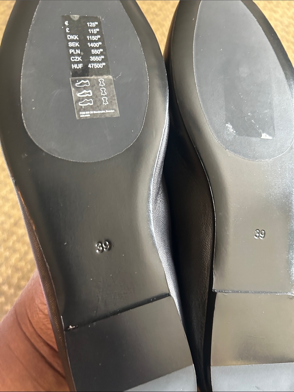 COS Black Leather Strap Mary Jane Flats - Picture 5 of 6